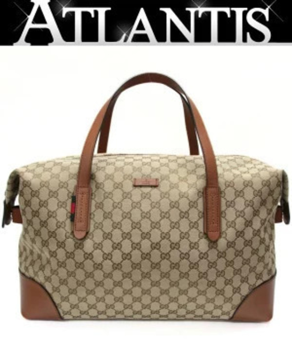 Gucci Boston bag travel GG canvas leather Beige Cream